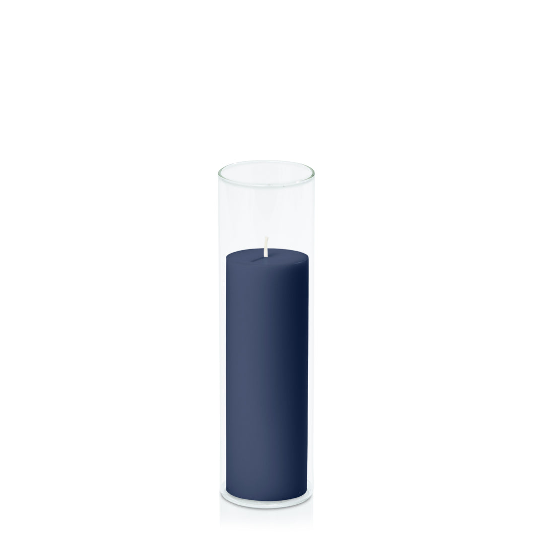 Sapphire 5cm x 15cm Pillar in 5.8cm x 20cm Glass Pack of 1