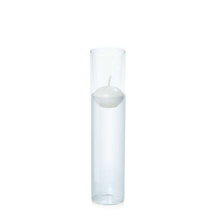 White 4cm Event Floating Candle in 5.8cm x 25cm Glass Pack of 1