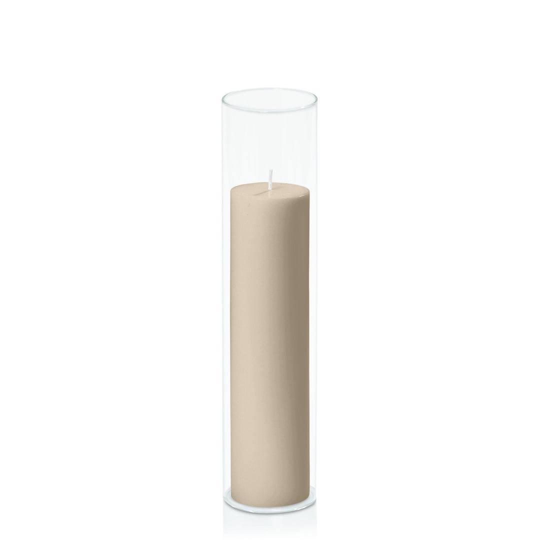 Sandstone 5cm x 20cm Pillar in 5.8cm x 25cm Glass Pack of 1