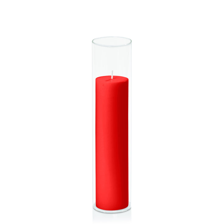 Scarlet 5cm x 20cm Pillar in 5.8cm x 25cm Glass Pack of 1