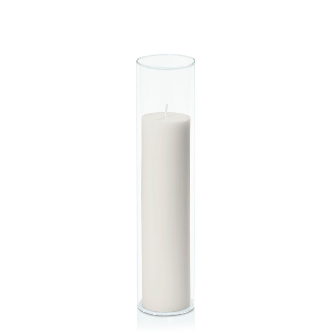 Stone 5cm x 20cm Pillar in 5.8cm x 25cm Glass Pack of 1