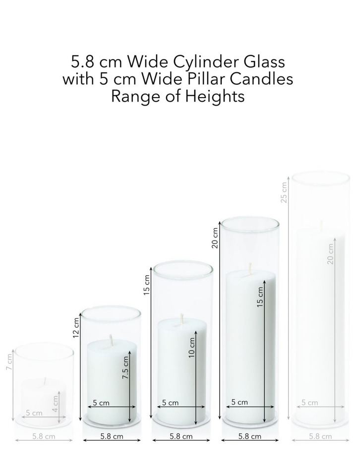 Capri 5cm Pillar in 5.8cm Glass Set - Med Pack of 1