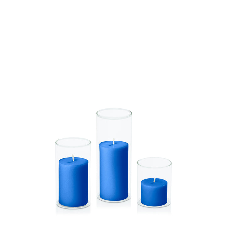 Capri 5cm Pillar in 5.8cm Glass Set - Sm Pack of 1