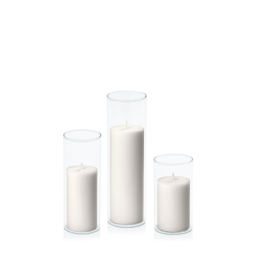 Stone 5cm Pillar in 5.8cm Glass Set - Med Pack of 1