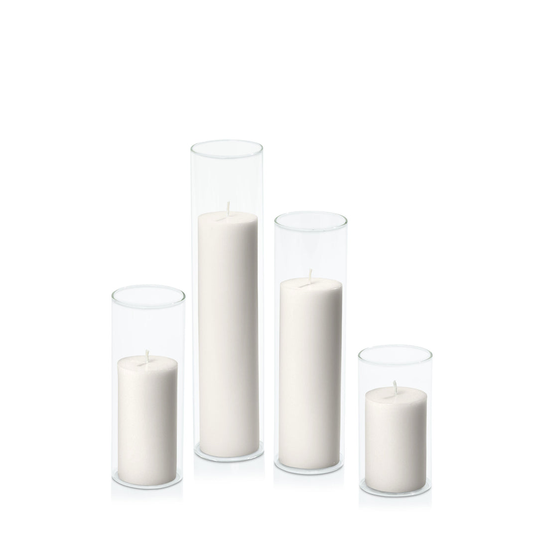 Stone 5cm Pillar in 5.8cm Glass Set - Med Pack of 1