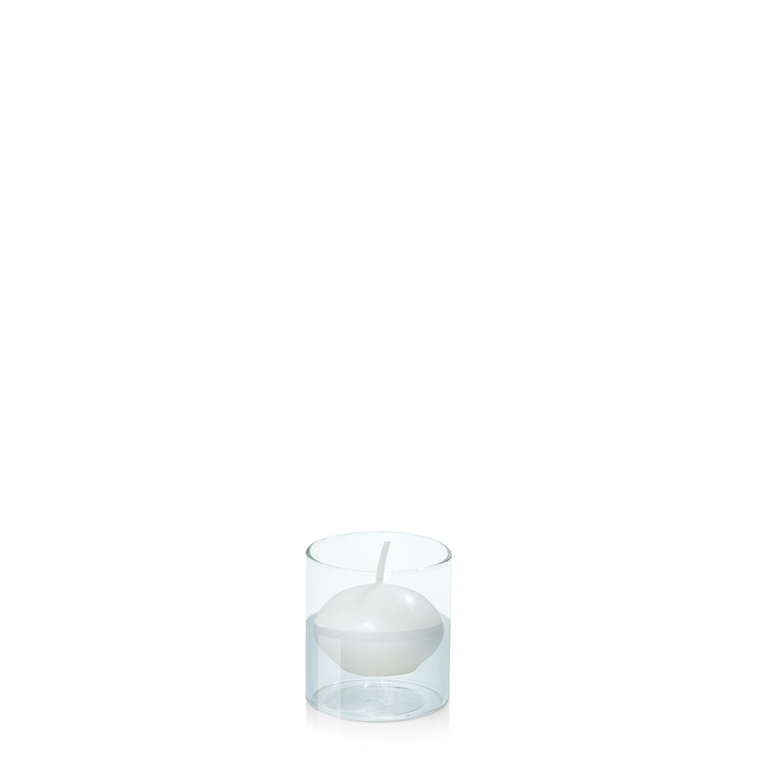 White 4cm Event Floating Candle in 5.8cm x 7cm Glass Pack of 1