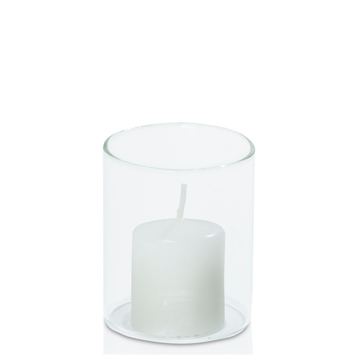 White Mini Event Pillar in 5.8cm x 7cm Glass Pack of 20