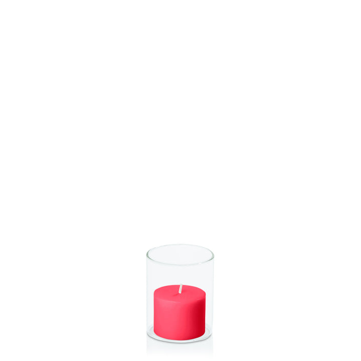 Carnival Red 5cm x 4cm Pillar in 5.8cm x 7cm Glass Pack of 1