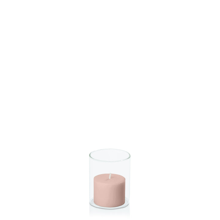 Heritage Rose 5cm x 4cm Pillar in 5.8cm x 7cm Glass Pack of 1