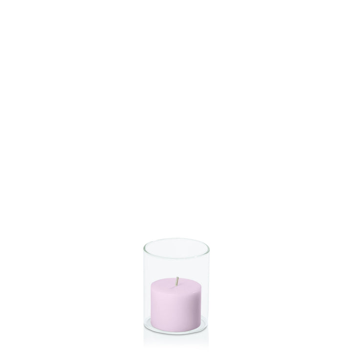 Lilac 5cm x 4cm Pillar in 5.8cm x 7cm Glass Pack of 1