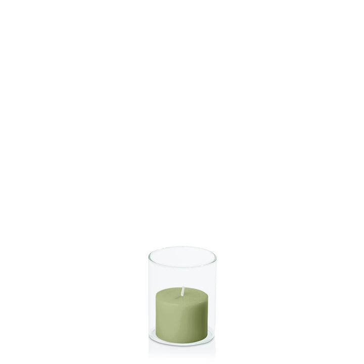 Matcha 5cm x 4cm Pillar in 5.8cm x 7cm Glass Pack of 1