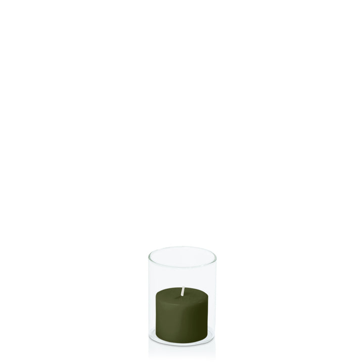 Olive 5cm x 4cm Pillar in 5.8cm x 7cm Glass Pack of 1