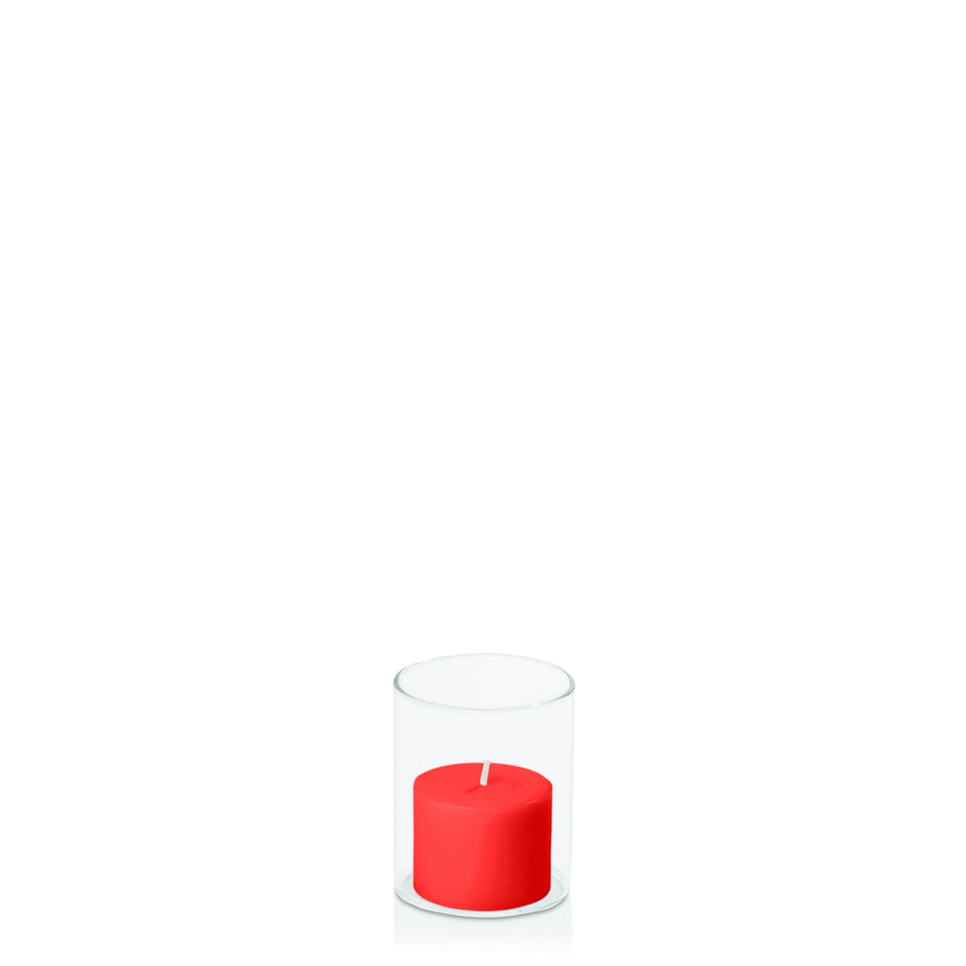 Scarlet 5cm x 4cm Pillar in 5.8cm x 7cm Glass Pack of 1