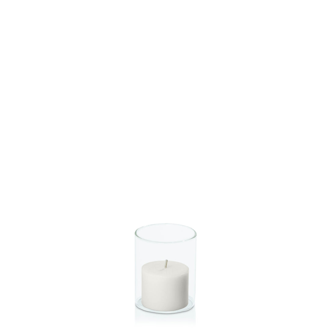 Stone 5cm x 4cm Pillar in 5.8cm x 7cm Glass Pack of 1