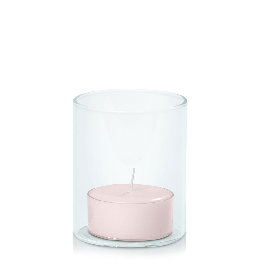 Antique Pink Tealight in 5.8cm x 7cm Glass Pack of 24