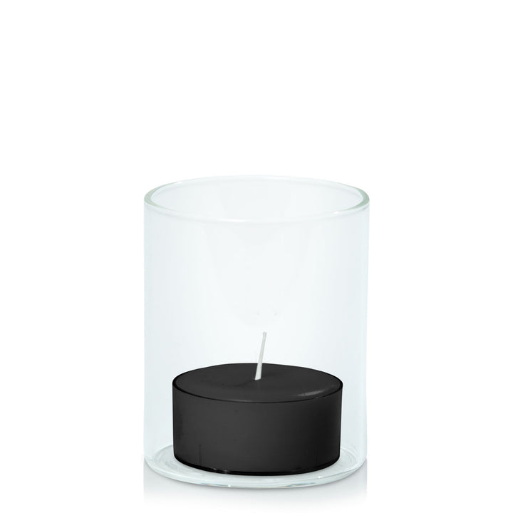 Black Tealight in 5.8cm x 7cm Glass Pack of 24