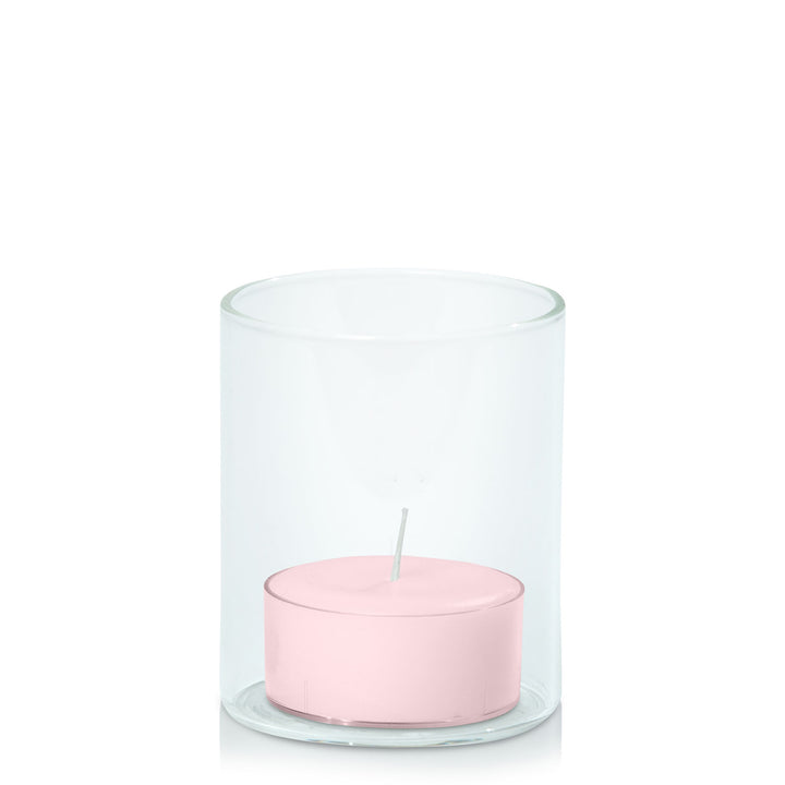 Blush Pink Tealight in 5.8cm x 7cm Glass Pack of 24