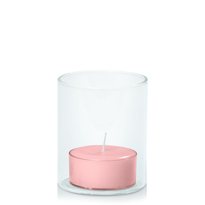 Coral Pink Tealight in 5.8cm x 7cm Glass Pack of 24