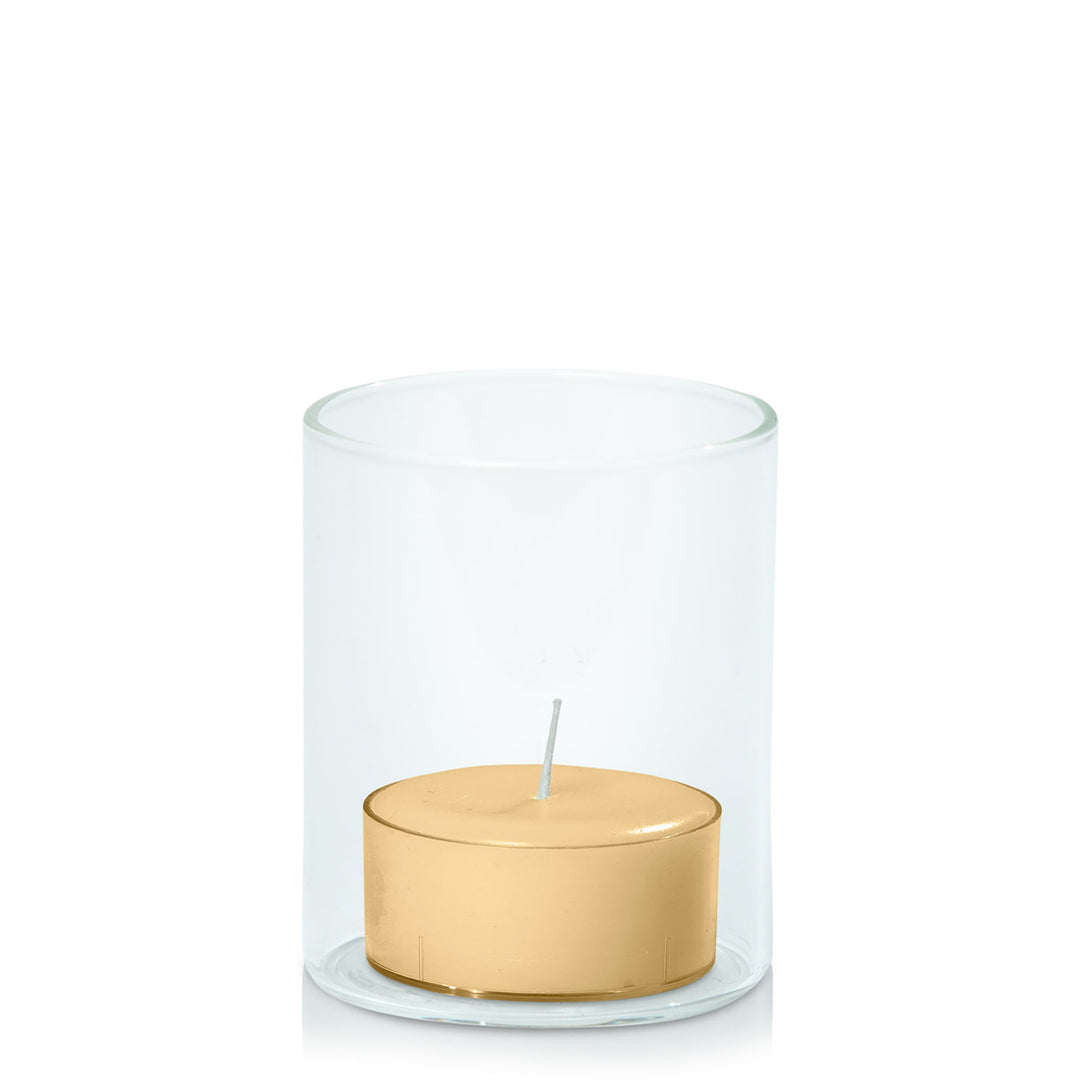 Gold Tealight in 5.8cm x 7cm Glass Pack of 24