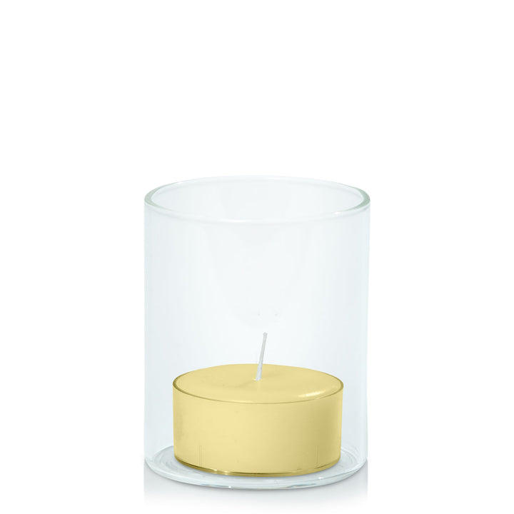 Lemon Tealight in 5.8cm x 7cm Glass Pack of 24