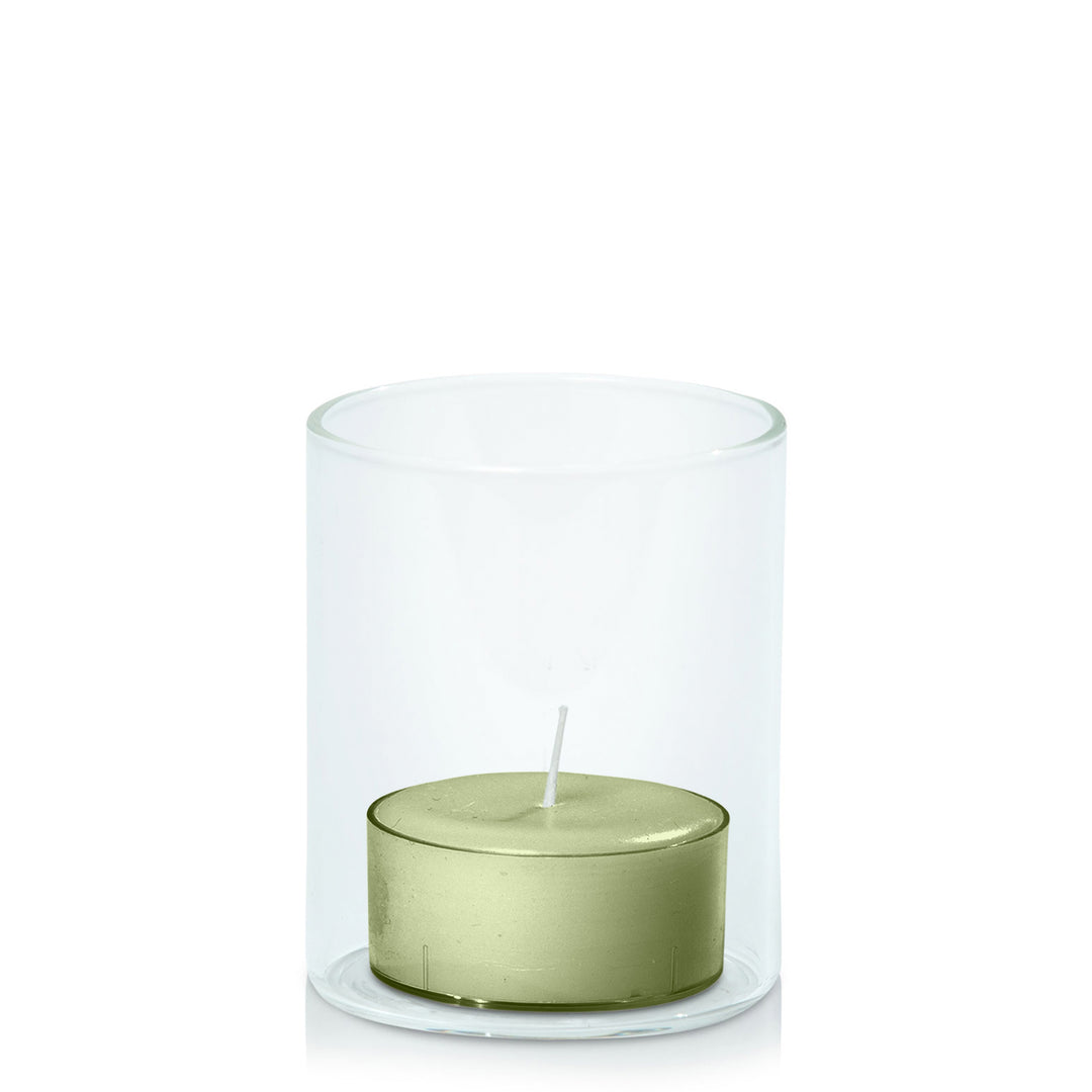 Matcha Tealight in 5.8cm x 7cm Glass Pack of 24