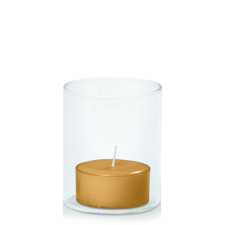 Mustard Tealight in 5.8cm x 7cm Glass Pack of 24