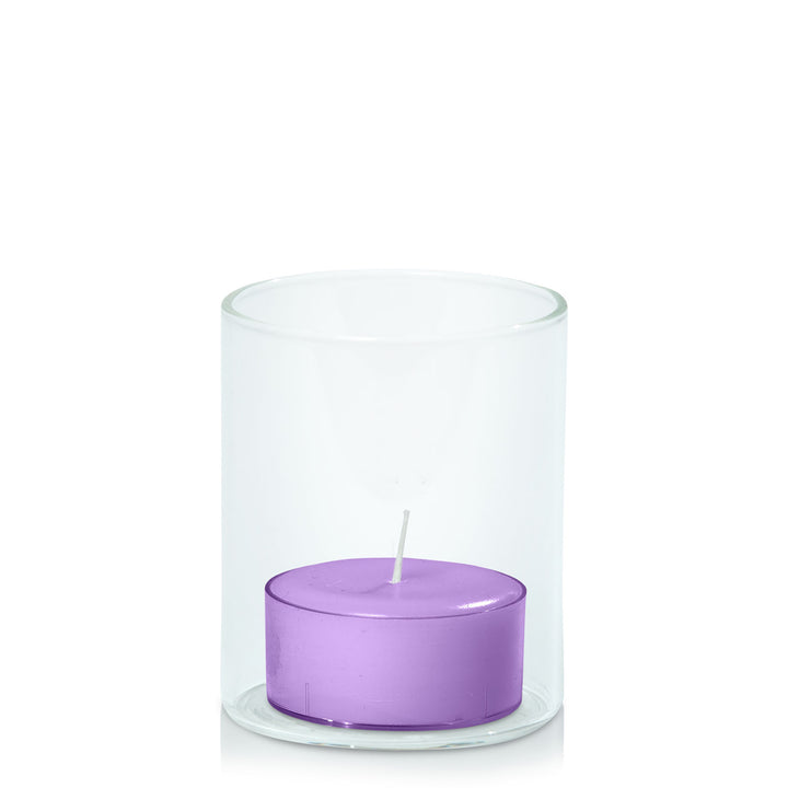 Purple Tealight in 5.8cm x 7cm Glass Pack of 24