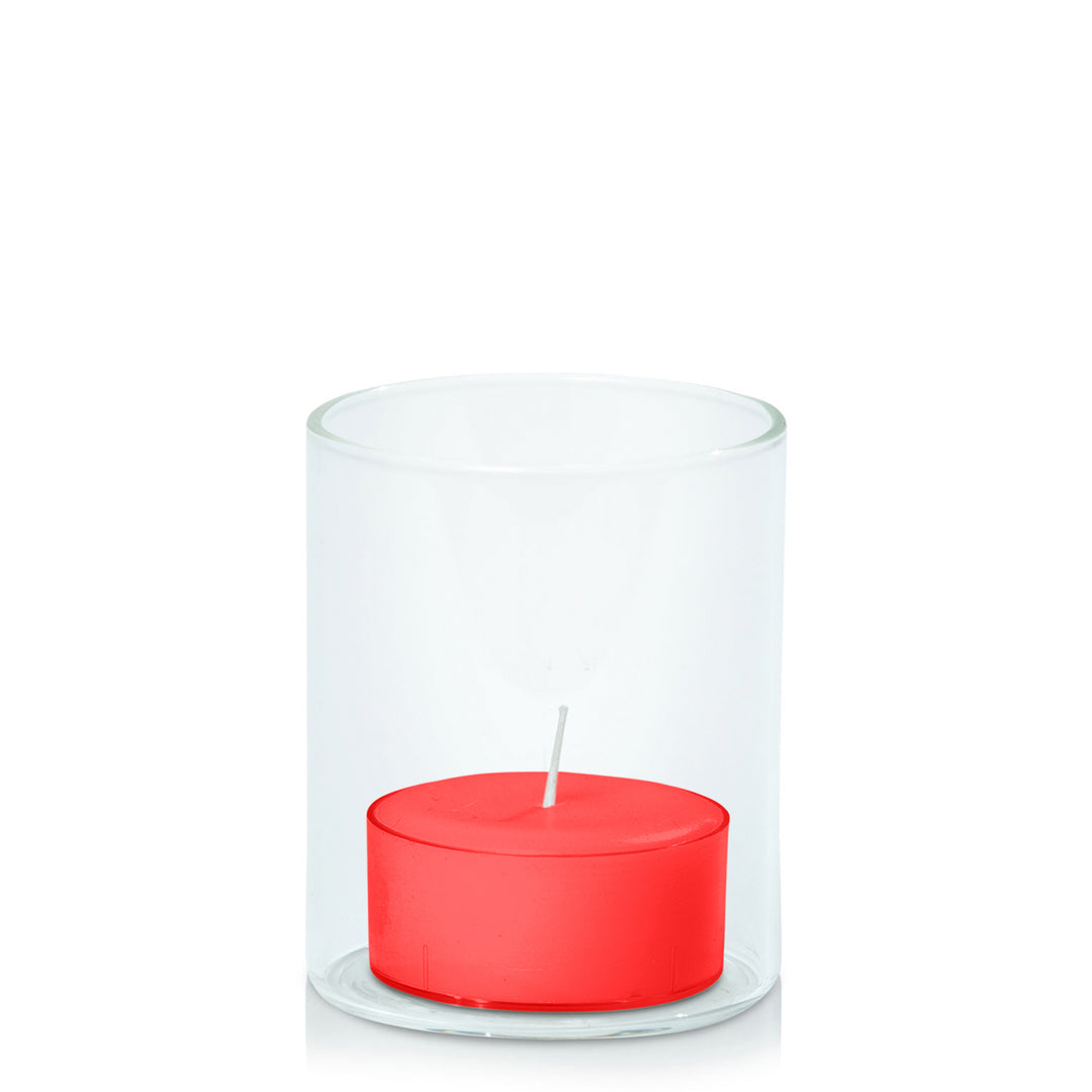 Scarlet Tealight in 5.8cm x 7cm Glass Pack of 24