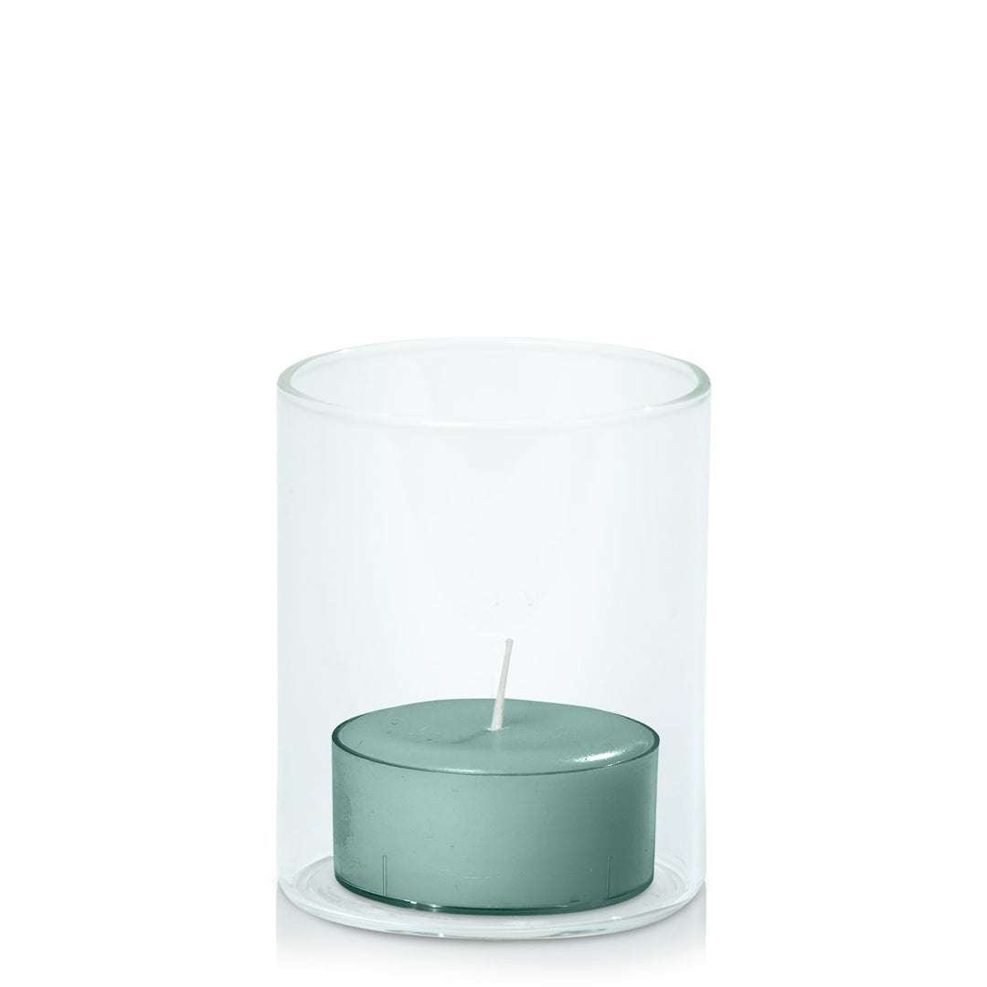 Sage Green Tealight in 5.8cm x 7cm Glass Pack of 24