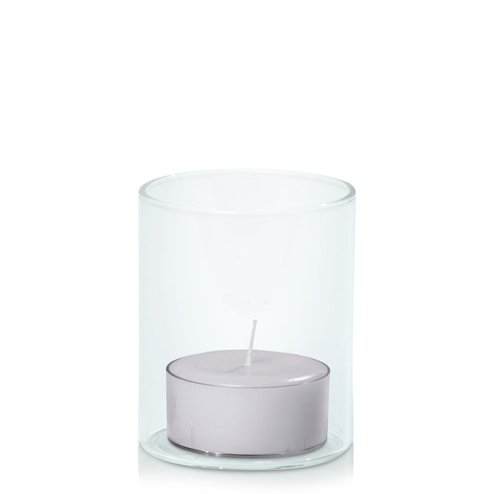 Silver Grey Tealight in 5.8cm x 7cm Glass Pack of 24