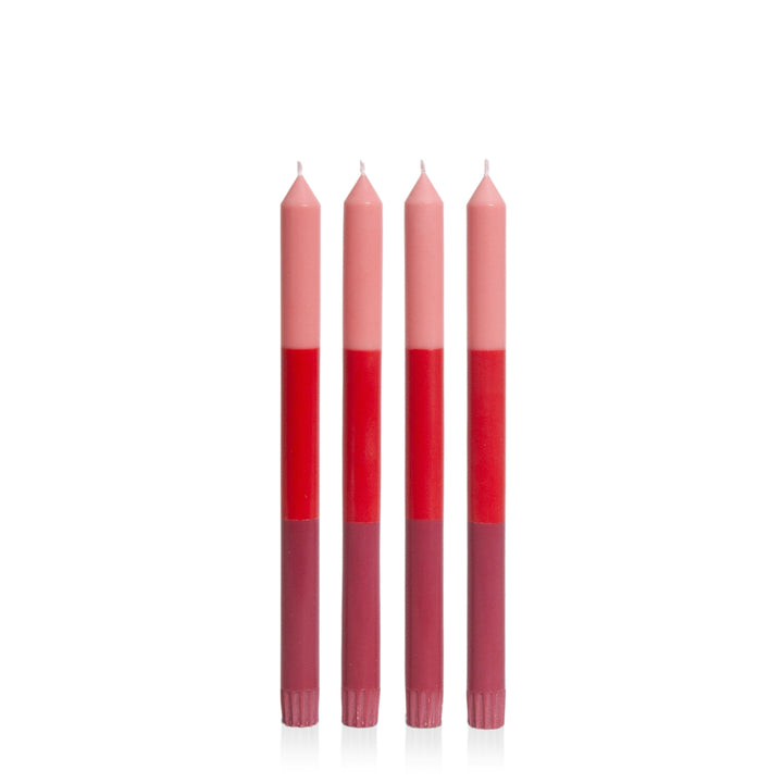 Ruby Rouge 30cm Layered Dinner Candles Pack of 4