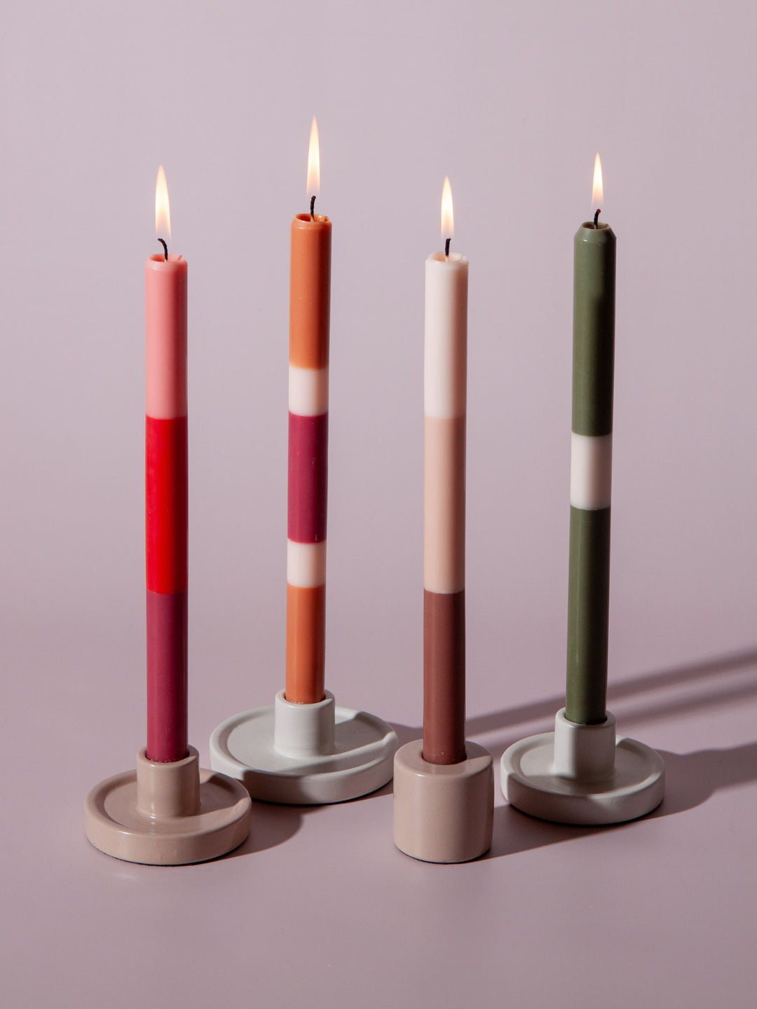 Ruby Rouge 30cm Layered Dinner Candles Pack of 4