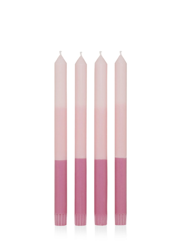 Pretty in Pink 30cm Layered Dinner Candles Pack of 4