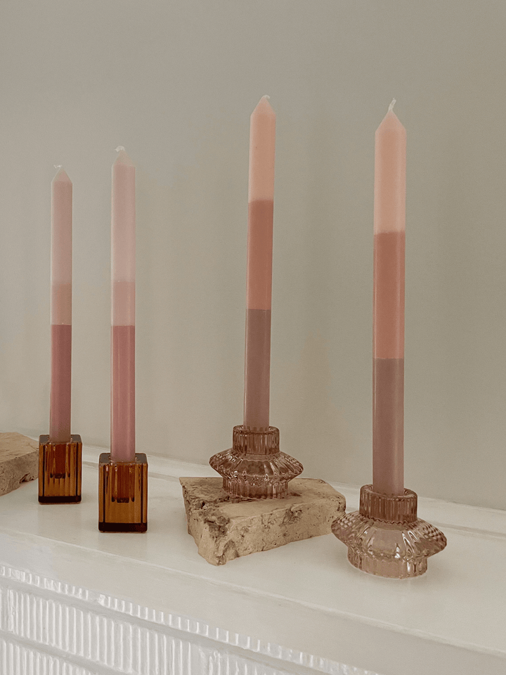 Pretty in Pink 30cm Layered Dinner Candles Pack of 4