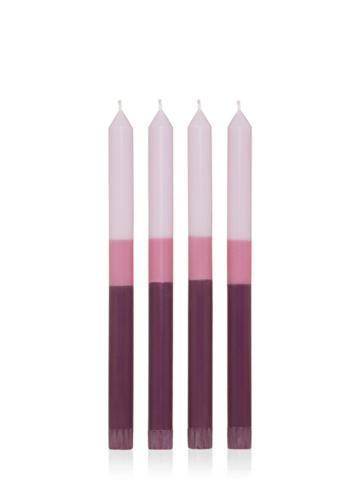 Bordeaux Charm 30cm Layered Dinner Candles Pack of 4