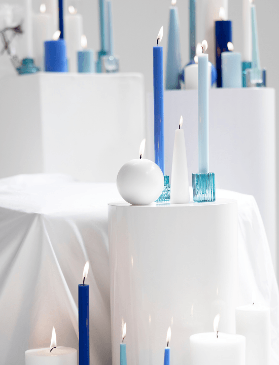 Dusty Blue 10cm Sphere Candle Pack of 1