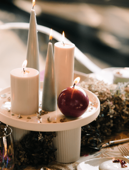 Plum 10cm Sphere Candle Pack of 1