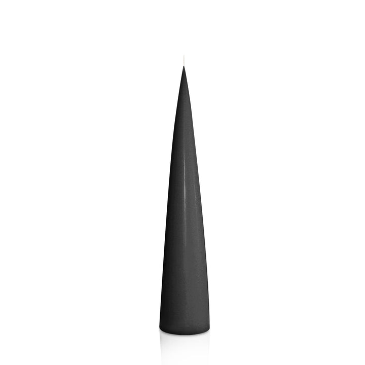 Black 4.4cm x 25cm Cone Candle Pack of 1