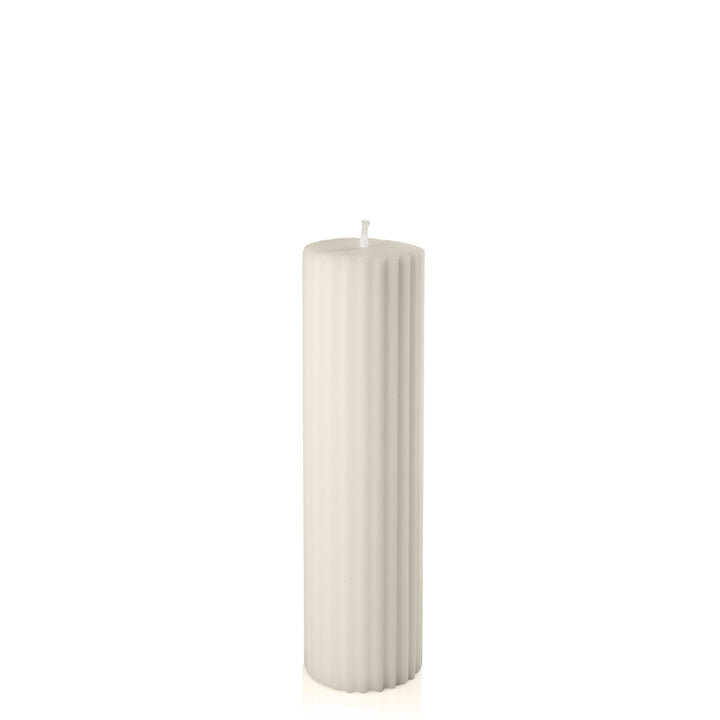 Ivory 5cm x 20cm Fluted Pillar Pack of 1