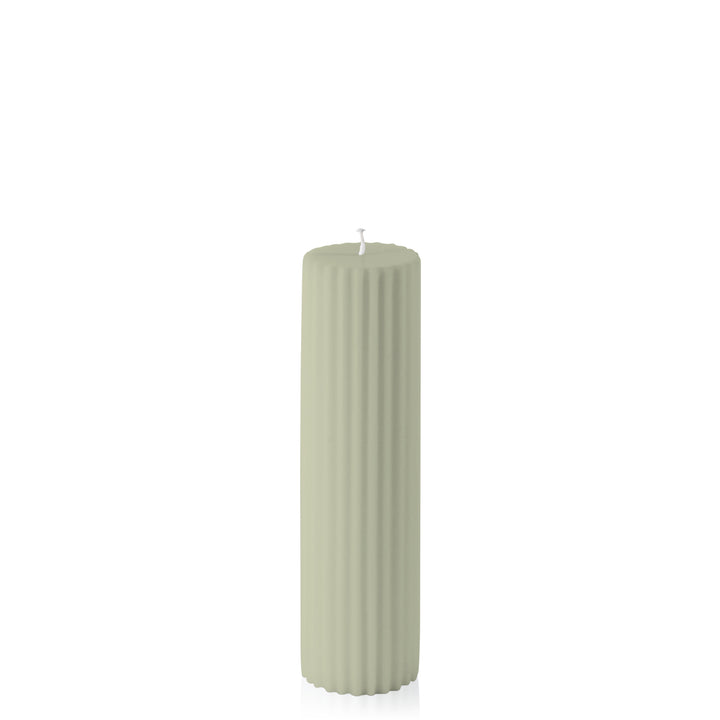 Pale Eucalypt 5cm x 20cm Fluted Pillar Pack of 1