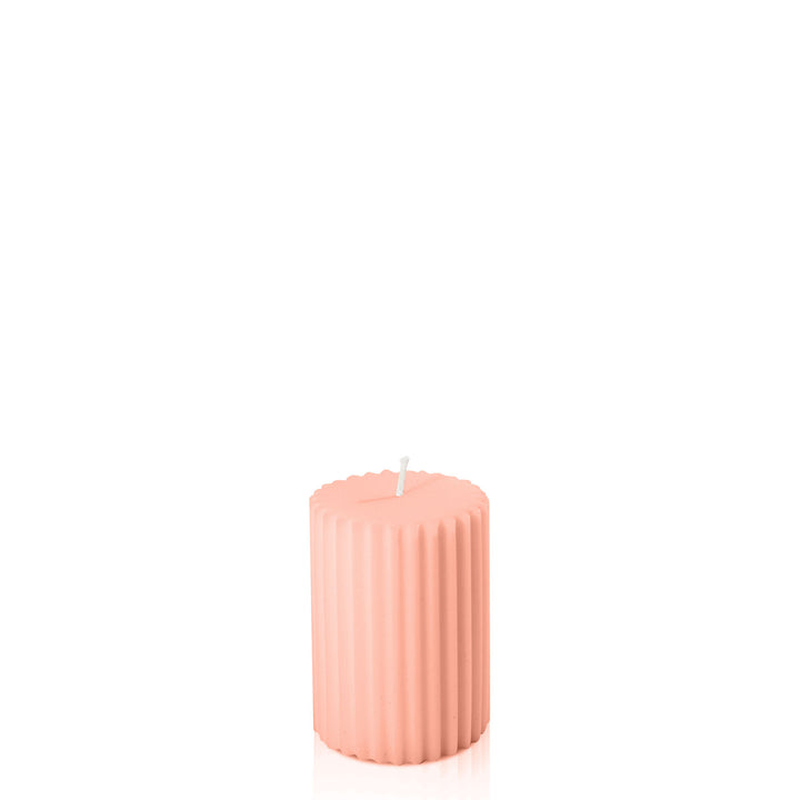 Peach 7cm x 10cm Fluted Pillar Pack of 1