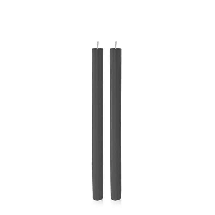 Black 30cm Fluted Dinner Candles Pack of 2