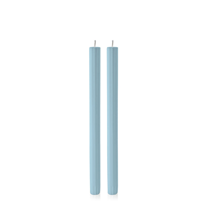 French Blue 30cm Fluted Dinner Candles Pack of 2