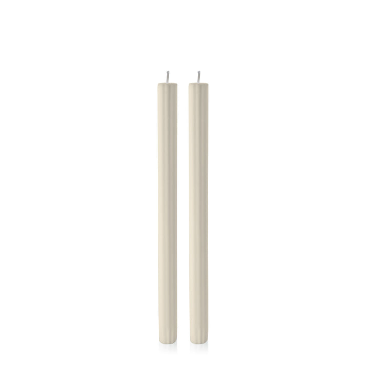 Ivory 30cm Fluted Dinner Candles Pack of 2