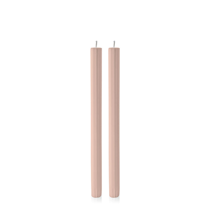 Nude 30cm Fluted Dinner Candles Pack of 2