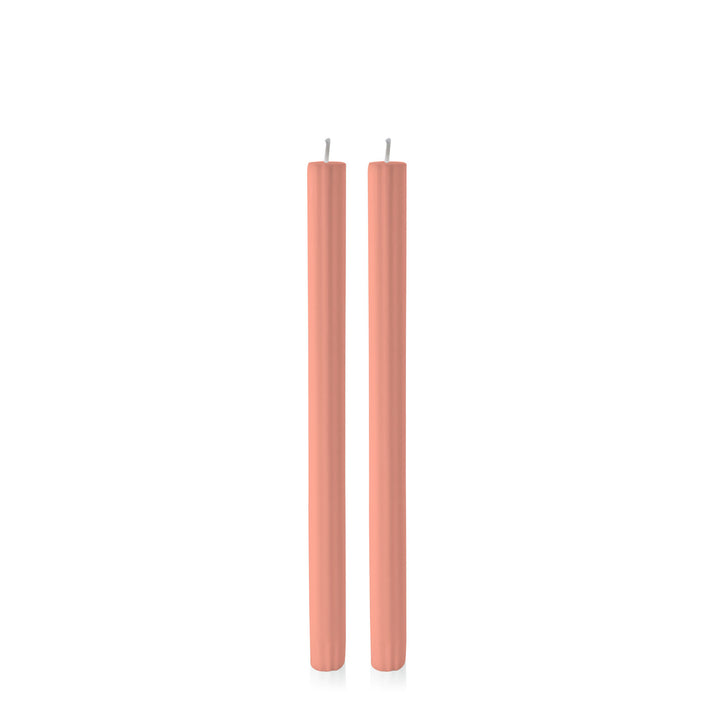 Peach 30cm Fluted Dinner Candles Pack of 2