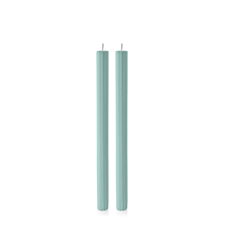 Sage Green 30cm Fluted Dinner Candles Pack of 2