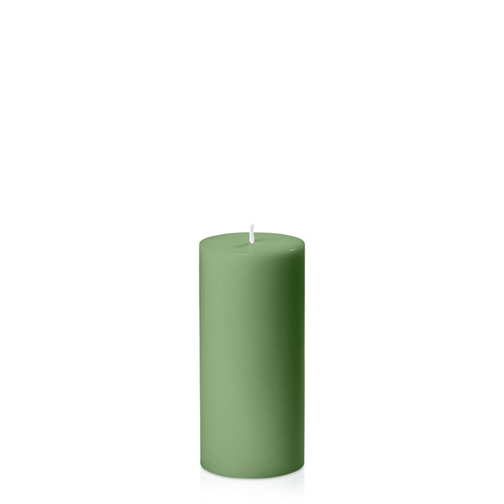 Green 7cm x 15cm Pillar Pack of 1