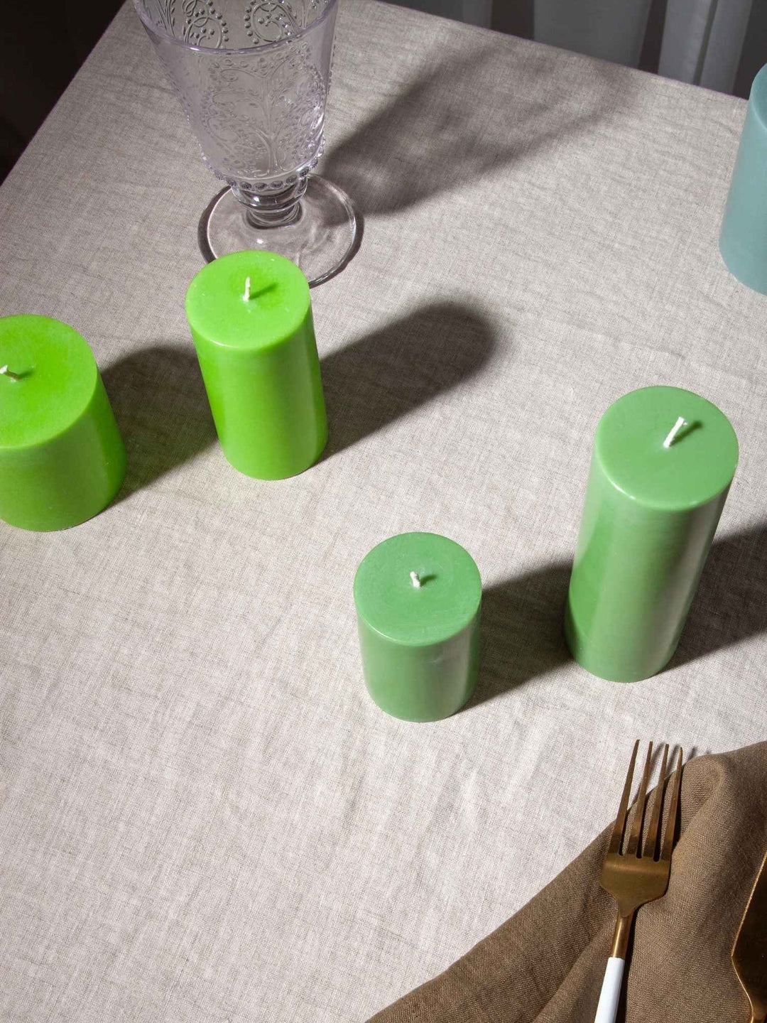 Lime 7cm x 15cm Pillar Pack of 1