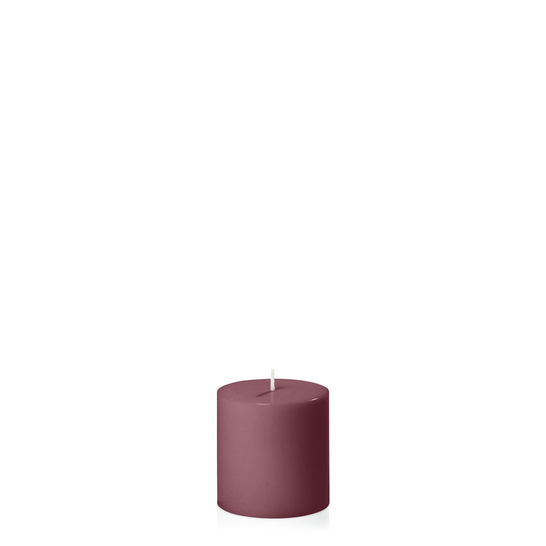 Burgundy 7cm x 7cm Pillar Pack of 1